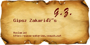 Gipsz Zakariás névjegykártya